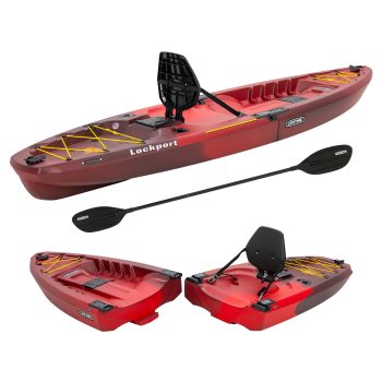 Lockport Modular Sit-On-Top Fishing Kayak, 9 ft. 4 in., 2-Piece Portable Design with Paddle and Adjustable Backrest