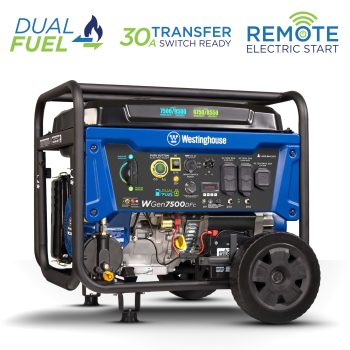 Westinghouse 9500 Peak Watt Home Backup Dual Fuel Portable Generator, Transfer Switch Ready, CO Sensor