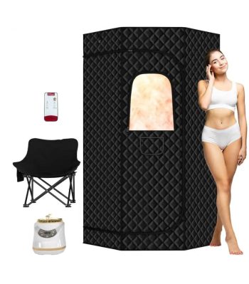Open Box ESSEN BLISSED PORTABLE STEAM SAUNA,HOME SAUNA TENT 3L 1500W STEAMER - BLACK
