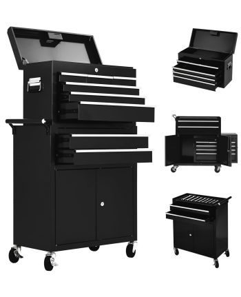 Heavy Duty Rolling Tool Chest 8-Drawer Detachable Cabinet with Lockable Wheels & Sliding Drawers High Capacity Organizer for Garage Workshop Mechanic