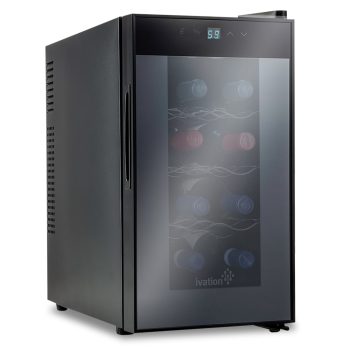 Ivation 8 Bottle Thermoelectric Wine Cooler/Fridge - Vertical - Black