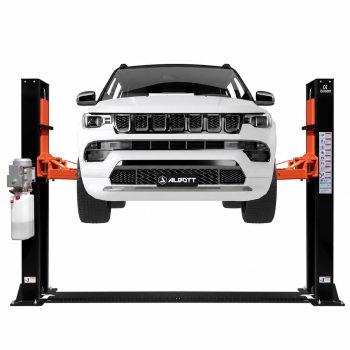 Jocisland 10000 lb 2 Post Car Lift, 4Hp Hydraulic Auto Truck Hoist, Adjustable Arms Dual-Point Safety for Home Garage 220V 60Hz 1PH, Black and Orange