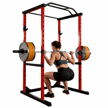 1400 LBS Squat Rack,Exercise Power Cage with 14-Level Adjustable J-Hooks,Heavy Duty Power Rack for Home Gym Strength Training