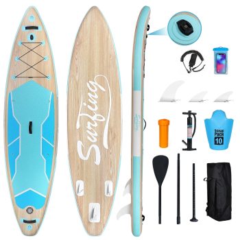 FULLWATT Inflatable Stand up Paddle Boards 11 ft with Premium SUP Paddle Board Accessories, Wide Stable Design, Non-Slip Comfort Deck for Youth & Adults