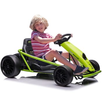 24V Go Kart, Max Load 175lbs, 300W*2 Extra Powerful Motors, 9Ah Large Battery, 8MPH High Speed Drifting with Music, Horn, Outdoor Ride On Toy