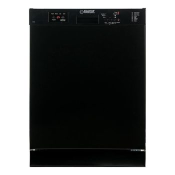 Pemberly Row Metal 24" Built in 14 place Dishwasher in Black