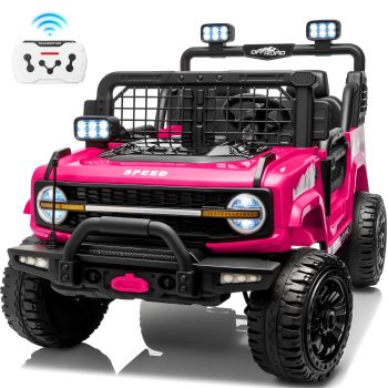 Joyracer 4WD 24V Ride On Toys Truck with Remote Control, 2 Seater 800W 9AH Powered Ride on Electric Car, Bluetooth MP3 Music, 4 Wheels Suspension, 3 Speeds