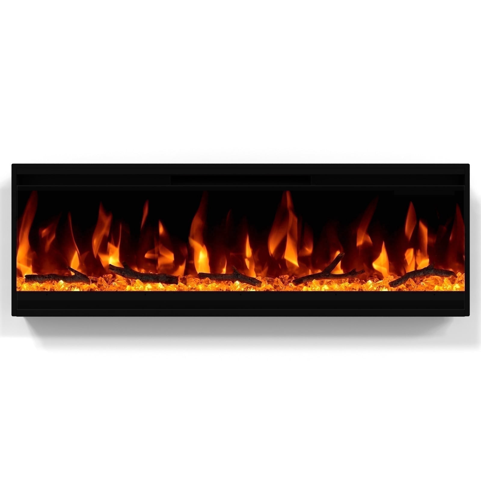 cooboom 30'' Electric Fireplace, 4.3" Ultra-Thin Electric Fireplace, Narrow Frame, Wall Mounted and Recessed Design, Remote Control