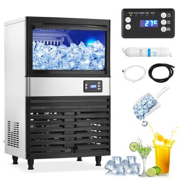 Memoryfield Commercial Ice Maker, 150 lbs/Day Stainless Steel Under-Counter Ice Machine with 27 lbs Storage for Bar, Restaurant & Hotel Use