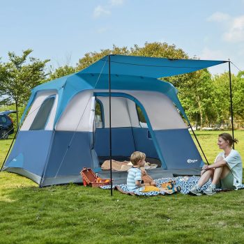 PORTAL Camping Tent with Porch, Family Camping Tent with Tall Height, Water Resitant Large Tent for Camping, Backyard