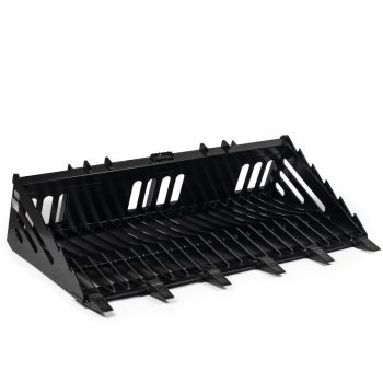 Titan Attachments 72in Skeleton Rock Bucket with Bolt-On Teeth, Skid Steer Quick Tach, Reinforced Side Cutters