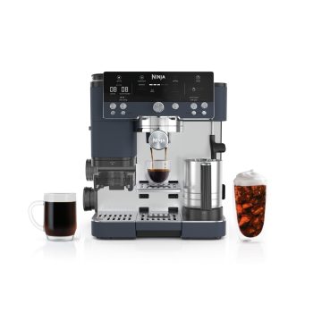 Ninja Luxe Café Premier Espresso Machine & Drip Coffee Maker, Rapid Cold Brew, Integrated Grinder, Assisted Tamper, Hands-Free Frother for Cappuccinos, Lattes, Dairy or Non-Dairy, ES601CY Cyberspace