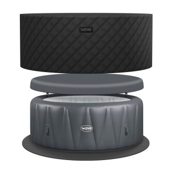 Wave Atlantic -Person Round Inflatable Hot Tub | 110-Jet Massage & Eco Heater | | EnergySave Bundle