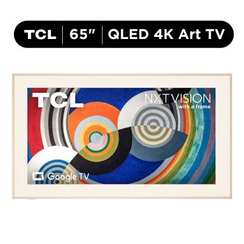 TCL 65" Class NXTVISION TV QLED 4K Smart Google TV and Flush Wall Mount (New 2024) - Art TV, Matte Anti-Glare Screen, 120Hz - 65A300W