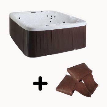 Lifesmart LS450DX Pillow Bundle - 7-Person, 22-Jet, Plug & Play Spa, Sea Salt/ Espresso Brown with Spa Pillows included!