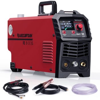ARCCAPTAIN Plasma Cutter, Large LED Display,50Amps Cutter Machine with 110/220V Dual Voltage DC Inverter IGBT 1/2 Inch Clean Cut Post Flow and 2T/4T