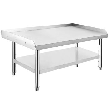 Accreate Commercial Stainless Steel Equipment Stand - 48"x30"x24" with 1000Lb Top Shelf & Adjustable Legs - 2" Spill Containment for Restaurant Kitchens, Hotels, Food Trucks