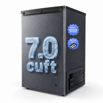 7.0 Cu Ft Chest Freezer - Energy Saving Quiet Top Open Door Mini Freezer Adjustable 6 Thermostat - Compact Small Deep Freezer w/Removable Basket and Defrost Water Drain for Home/Apartment/Garage