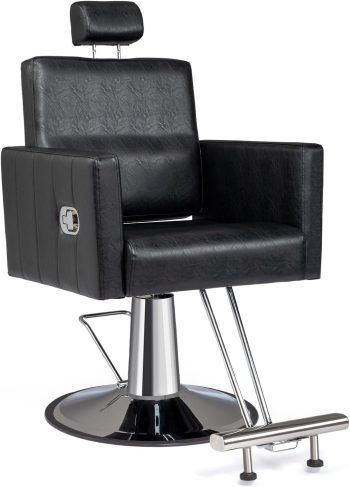 OmySalon Reclining Salon Chair for Hair Stylist, Hair Chair for Threading Waxing Braiding Shampoo Hairdressing, Barber Chairs for Barbershop Beauty Spa