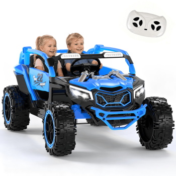 Xuanlur 24V Ride on Toys for Big Kids, 2 Seater Electric Car w/Parents Remote Control, 4 Wheel Suspension, Max 5MPH, Slow Start, 2X200W Motors, Bluetooth, Music, LED, Ride on UTV for Ages 3-6