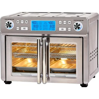 Emeril Lagasse Dual Zone 360 Air Fryer Oven Combo with French Door, 25 QT Extra Large Cook Two Foods in Different Ways, Up to 60% Faster from Frozen to Finish