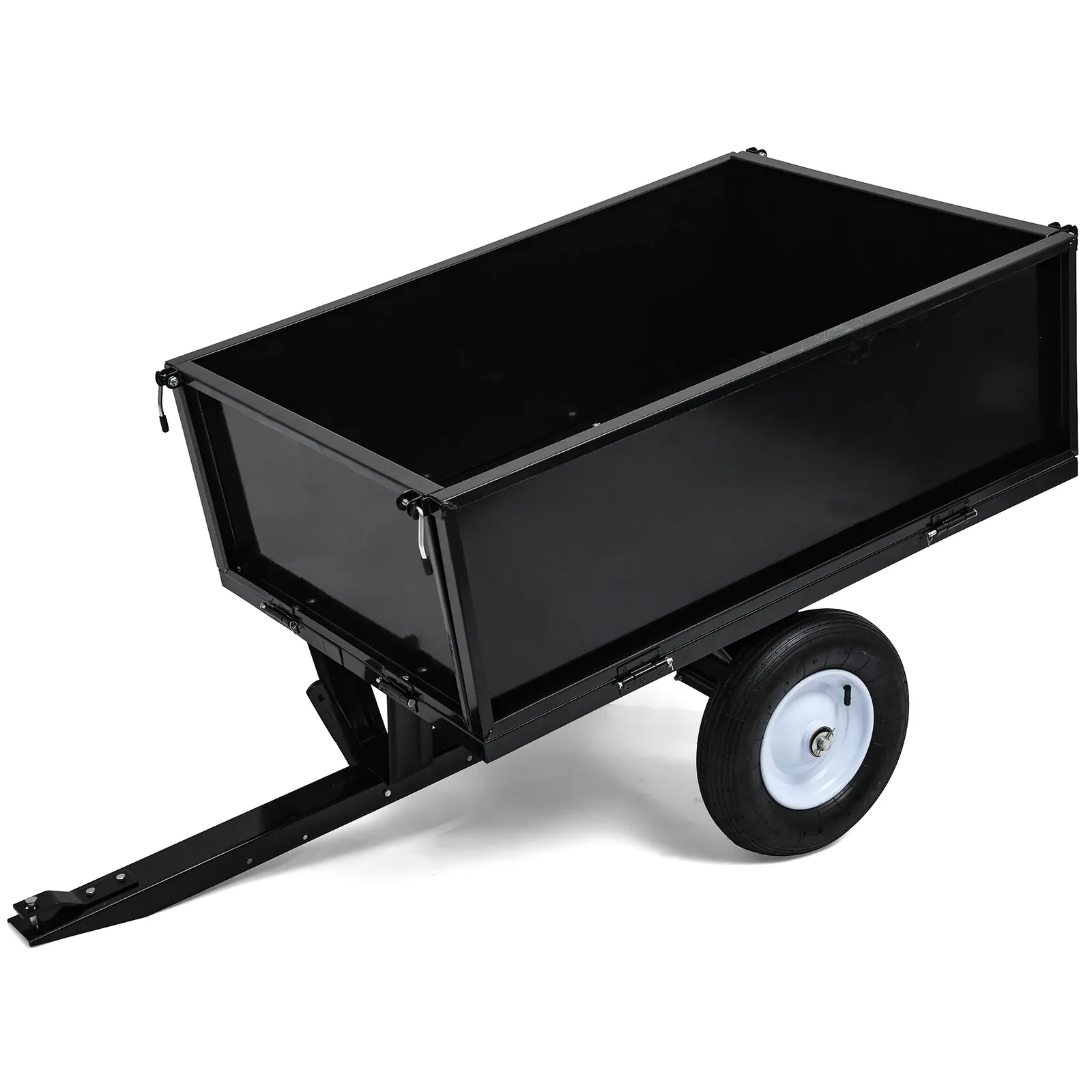 Dextrus Steel Dump Cart Tow Behind Lawn Mower Dump Cart for Lawn Tractor 500LBS Yard Garden Trailer