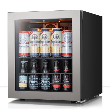 Ca'Lefort Beverage Refrigerator Cooler, 65 Can Freestanding Beverage FridgeMini fridge with Glass Door