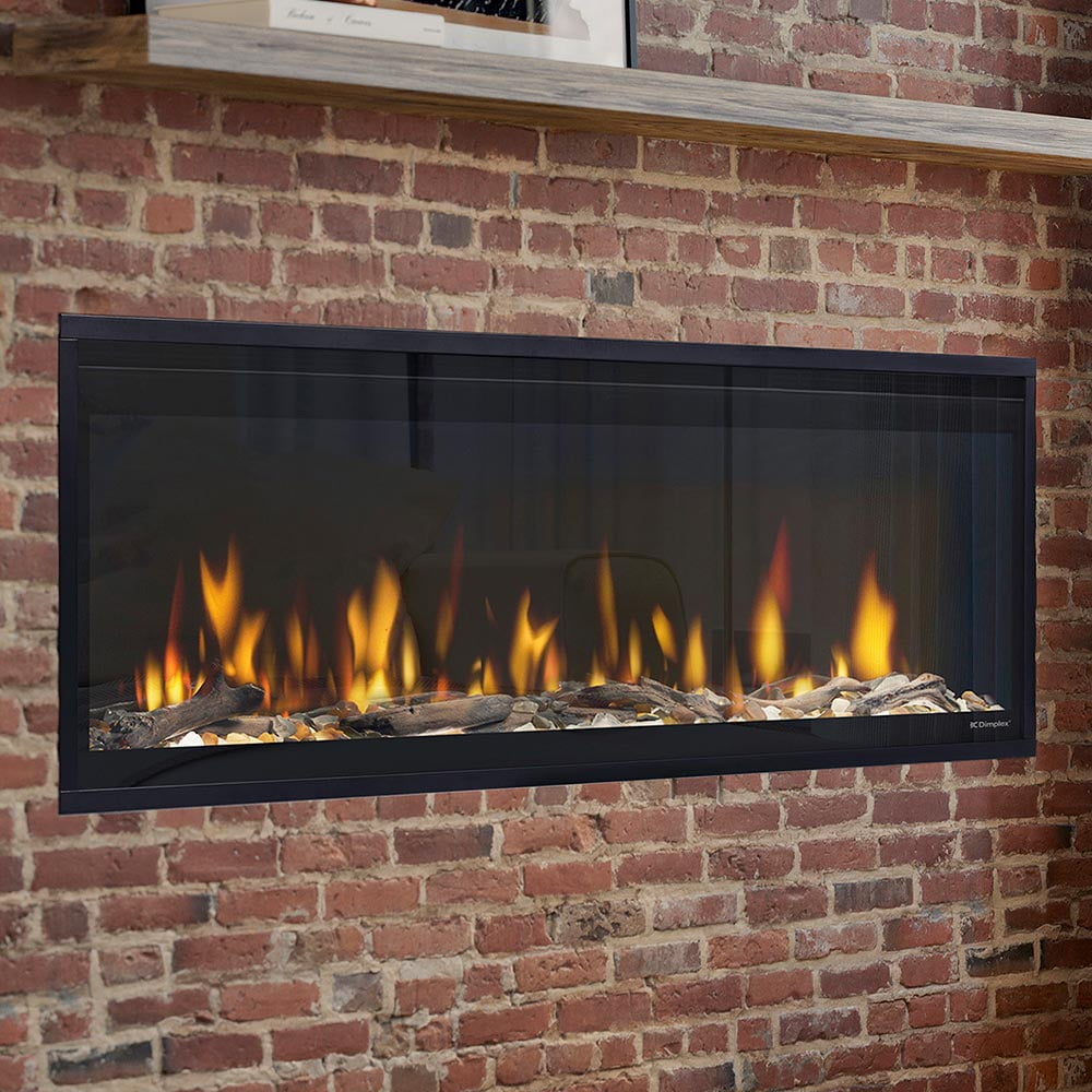 Dimplex 500002573 . Ignite Evolve Built-in Linear Electric Fireplace with Tumbled Glass & Driftwood Media