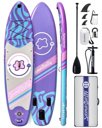 11' Stand Up Paddle Boards Surf Control with Premium SUP Board Accessories Backpack & Removable Fins, 34" Wide Inflatable Paddle Boards of All Skill Levels ()