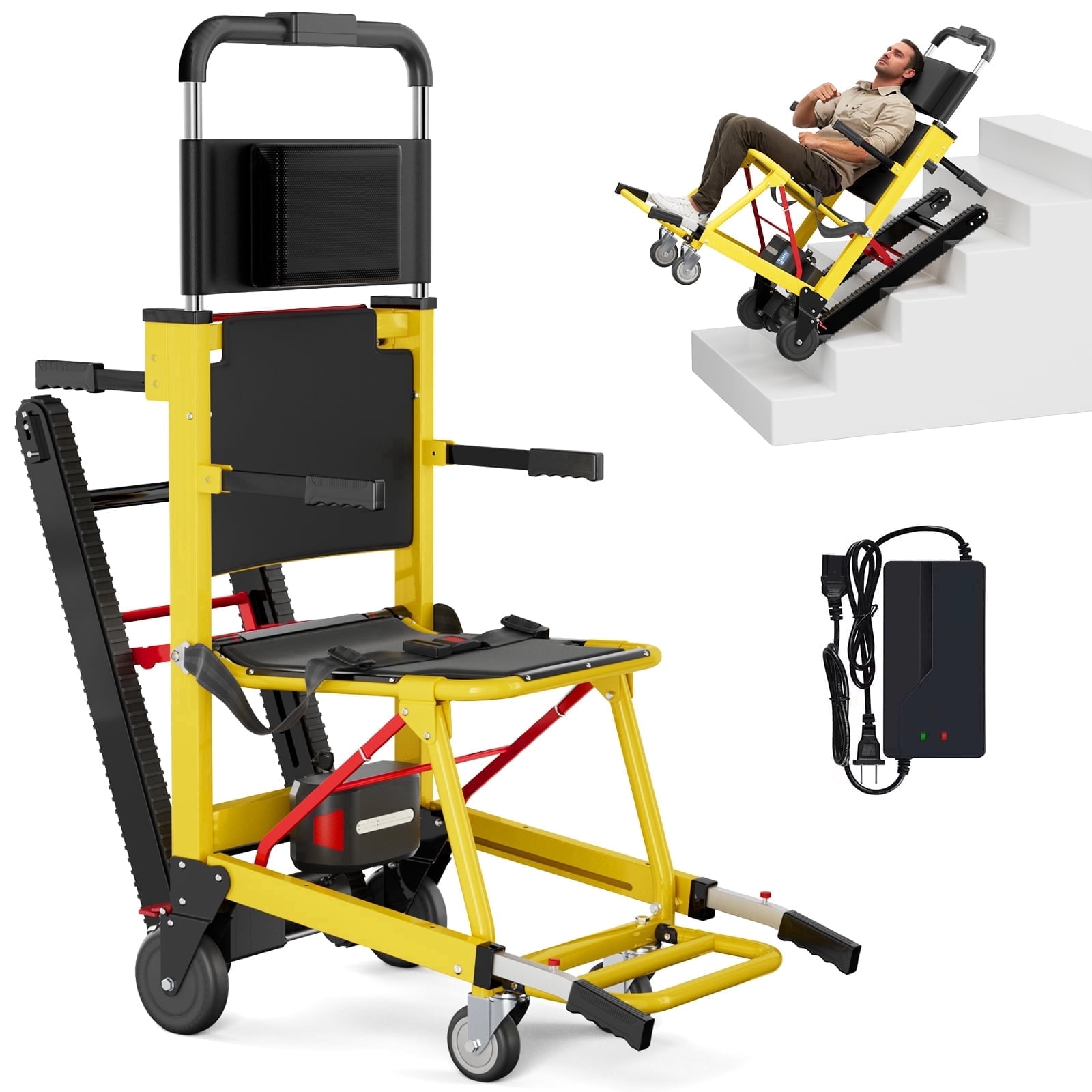 Ecojoy Portable Electric Chair - Stair Climbing, Track Stair Chair Electric Wheelchair, 440lb Limit