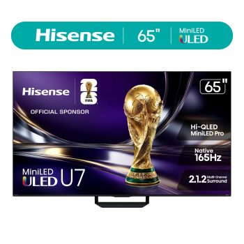Hisense 65" U7 Mini-LED ULED 4K UHD Smart Google TV (65U7SG, 2026 Model) - Hi - QLED, MiniLED , Native 165Hz, VRR 330, HDR10+, Dolby Vision, IMAX Enhanced, Anti-Reflection & Glare-Free