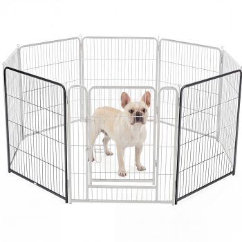 edx Dog Playpen, Panels 32" Foldable Heavy Duty Metal Puppy Exercise Pen with Doors Indoor Outdoor