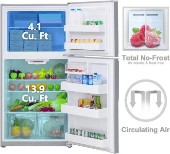 Smad 18 Cu ft Refrigerator 30" Top Freezer Thermostat Garage/Office/Kitchen Stainless Steel