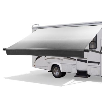 VEVOR Motorized RV Awning Complete Kit, 20.06FT Electric Retractable RV Awning with Aluminum Alloy Frame & Waterproof Fabric, Outdoor Camping Trailer Awnings Fit Most RVs (20FT Type, Gradient Black)