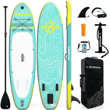 10'6" Inflatable Stand Up Paddle Board for Adults, Non-Slip EVA, Camera Mount