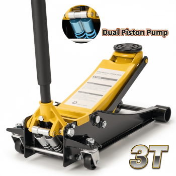 Naipo 3 Ton Low Profile Floor Jack,Lifting Range 2.8"-19.7", Dual Piston Hydraulic Pump,Heavy Duty All Steel Construction, Use for Car, SUV, Mini RV, Light Truck