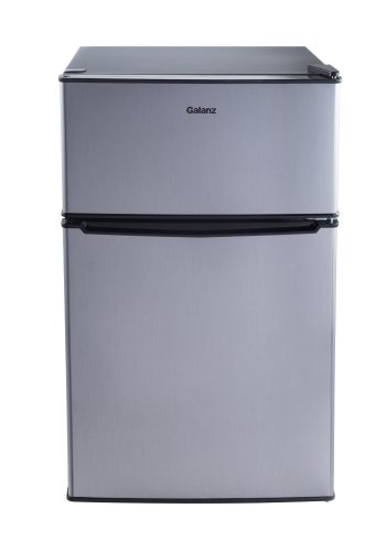 Galanz 3.1 Cu Ft Two Door Mini Fridge With Freezer Steel - Energy star certified, compact and efficient for dorms, offices, and small spaces