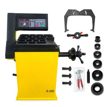 HPDMC Heavy-Duty Tire Balancer Machine - 110V/60HZ - 12'' to 24'' Rim Capacity - 7s Cycle Time - 1g Accuracy - 1 Year Warranty
