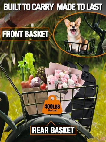 ESKUTE Electric Tricycle for Adults, 750W Motor 18MPH, Up to 55 Miles Range, 624Wh Removable Battery, Folding 3-Wheel Ebike with 18x3.0 Fat Tires, Step-Through, UL2849