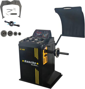 KunChy-988 , 10"-24" Automatic Laser Wheel Balancers Wheel Balancing with Hood and Auto Ruler Brake Self-Calibrating