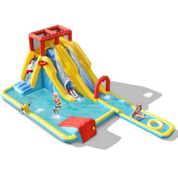 Costway 7 in 1 Inflatable Dual Slide Bounce Houses Climbing Bouncer