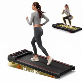 SONITU Walking Pad with Vibration Plate, 3.0HP Under Desk Treadmill for Home Office, 300 lbs Capacity with LED Display & Remote Control