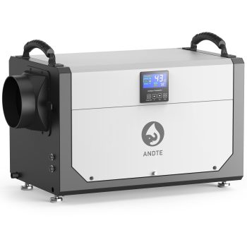 ANDTE 145 Pints Commercial Dehumidifier with Remote Control, Covers up to 2,800 sq. ft, Compact Dehumidifier for Crawl Spaces and Basements