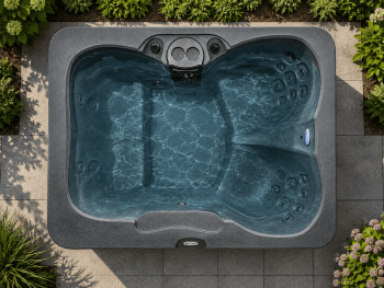 Hydro Spas HYD-250EC 4-Person Hot Tub with 16 Therapy Jets and Digital Controls Rectangle Gray Interior and Gray Exterior Cabinet - Ideal for Backyard Relaxation and Hydrotherapy