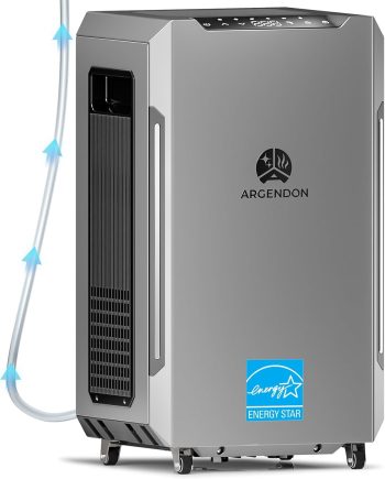ARGENDON Commercial Dehumidifiers ,70 PPD Energy Star Dehumidifier for Basementr with Pump and Drain Hose ,on Wheels,High-Capacity Moisture and Humidity Control for Homes, Industrial Use, and Large S