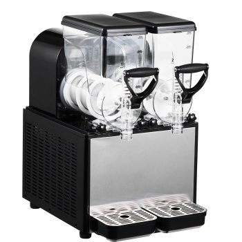 KFFKFF Dual-Tank Slushie Machine, 6L/1.6Gal Capacity Each, Commercial Frozen Drink Maker with Self-Cleaning Function, Ideal for Restaurants, Bars, Parties, Perfect for Slushies, Margaritas