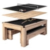 Atomic Hampton 3-in-1 Combo Table - Billiards, Ping Pong, and Dining Table All-In-One - Instant Transformation - Premium Black Felt - XL Bench Storage for All Accessories