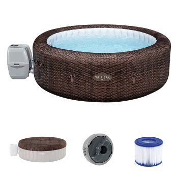 Bestway SaluSpa Bali 5-7 Person Inflatable Hot Tub, Round Energy-Efficient Spa, 85"x28"