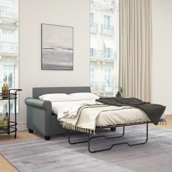 Mainstays Tatum Twin Sleeper Loveseat, 56.25 in, Dark