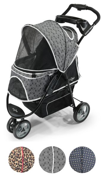 Gen7Pets Promenade 4 Wheeled 35"L Pet Stroller for Dogs up to 50 lb, Onyx, 20 lb